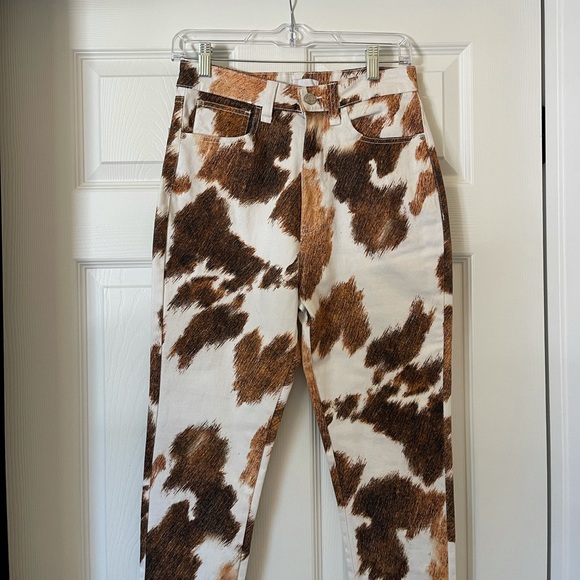 WeWoreWhat Cow Hide Stiletto Slit Jeans Size 26 NWT - Picture 11 of 11